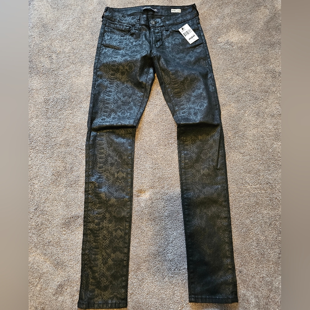NWT Mavi snake skin Serena low rise super skinny